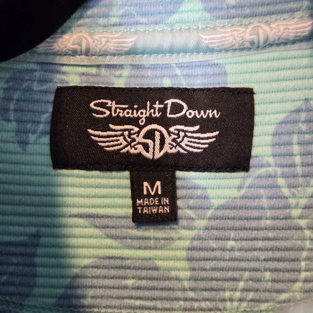 Women's Medium Straight Down Paradise Golf Jacket Floral Blue Logo* - Picture 4 of 10